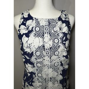 Eliza J Womens Floral Lace Sleeveless Shift Dress Size 6 Cottagecore‎ Feminine